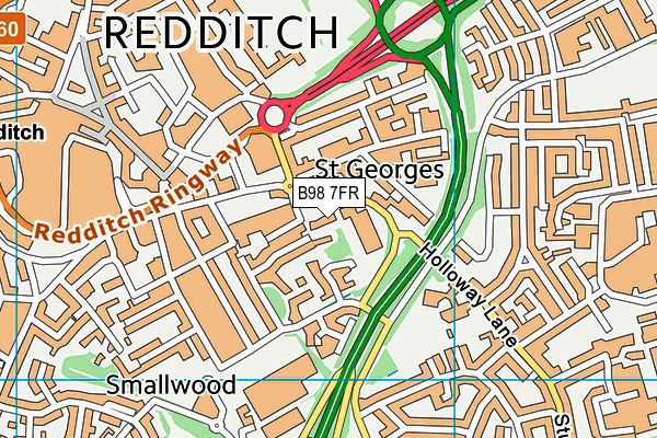 B98 7FR map - OS VectorMap District (Ordnance Survey)