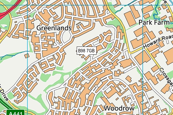 B98 7GB map - OS VectorMap District (Ordnance Survey)