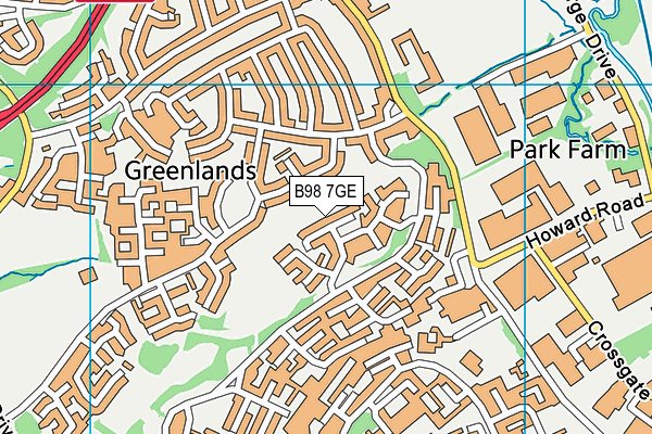 B98 7GE map - OS VectorMap District (Ordnance Survey)