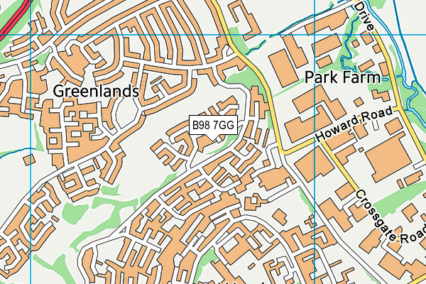 B98 7GG map - OS VectorMap District (Ordnance Survey)