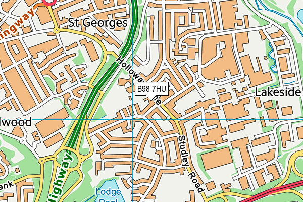 B98 7HU map - OS VectorMap District (Ordnance Survey)