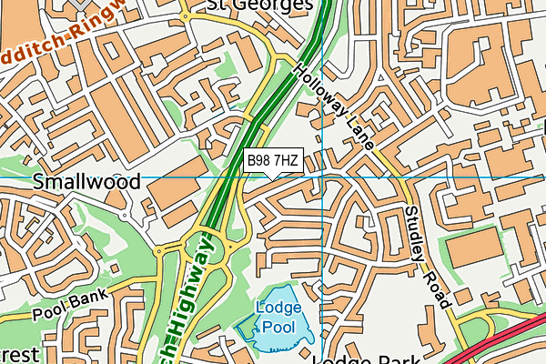 B98 7HZ map - OS VectorMap District (Ordnance Survey)