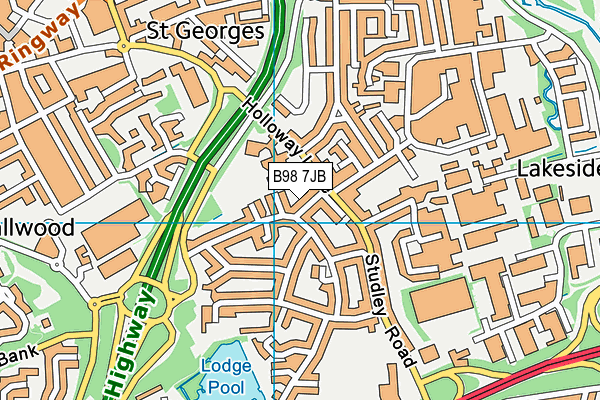 B98 7JB map - OS VectorMap District (Ordnance Survey)