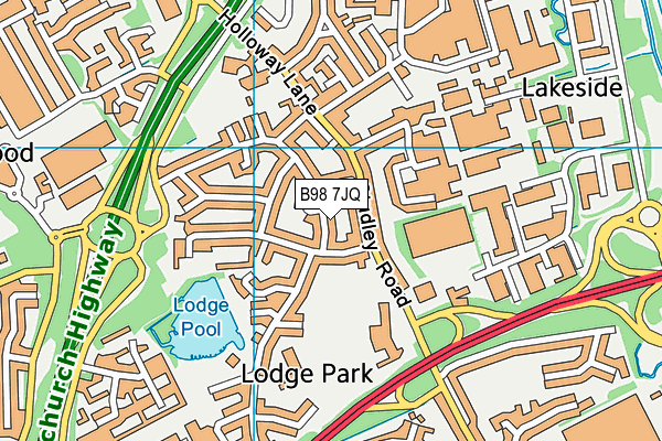 B98 7JQ map - OS VectorMap District (Ordnance Survey)