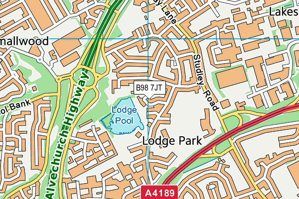 B98 7JT map - OS VectorMap District (Ordnance Survey)