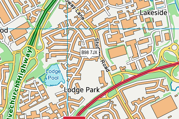 B98 7JX map - OS VectorMap District (Ordnance Survey)