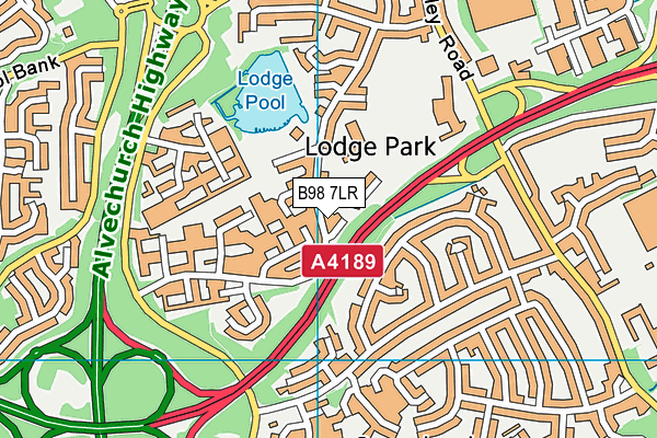 B98 7LR map - OS VectorMap District (Ordnance Survey)