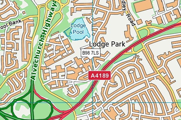 B98 7LS map - OS VectorMap District (Ordnance Survey)