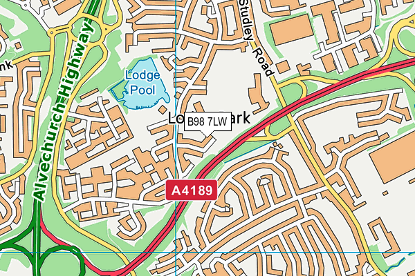 B98 7LW map - OS VectorMap District (Ordnance Survey)