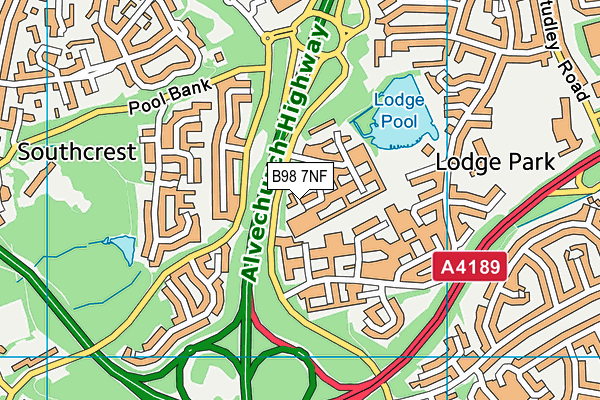 B98 7NF map - OS VectorMap District (Ordnance Survey)