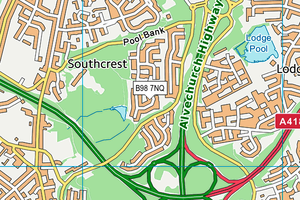 B98 7NQ map - OS VectorMap District (Ordnance Survey)