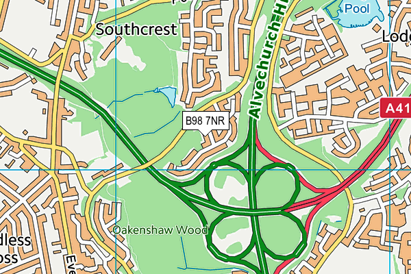 B98 7NR map - OS VectorMap District (Ordnance Survey)