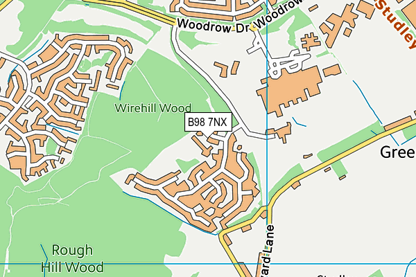 B98 7NX map - OS VectorMap District (Ordnance Survey)