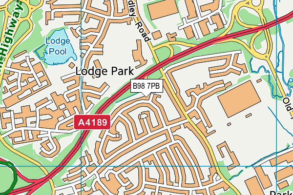 B98 7PB map - OS VectorMap District (Ordnance Survey)