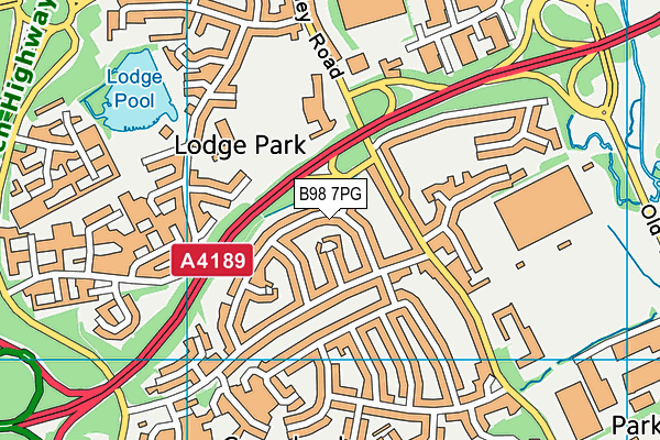 B98 7PG map - OS VectorMap District (Ordnance Survey)