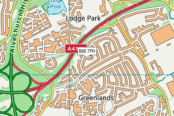 B98 7PH map - OS VectorMap District (Ordnance Survey)