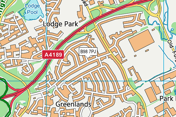 B98 7PJ map - OS VectorMap District (Ordnance Survey)