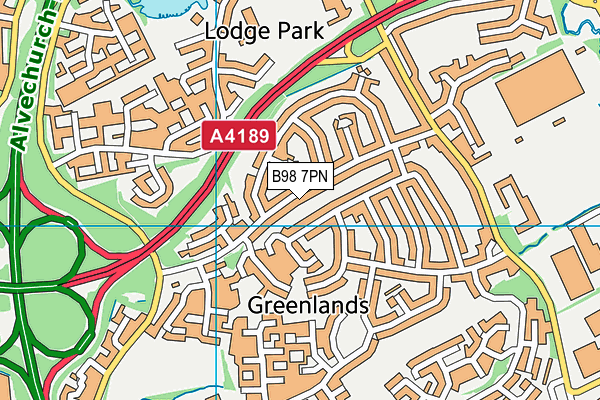 B98 7PN map - OS VectorMap District (Ordnance Survey)