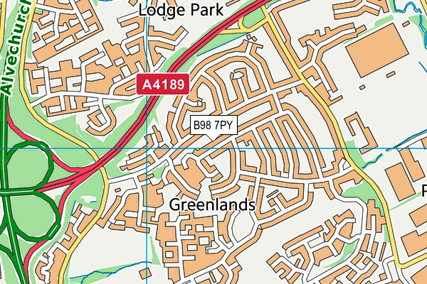 B98 7PY map - OS VectorMap District (Ordnance Survey)