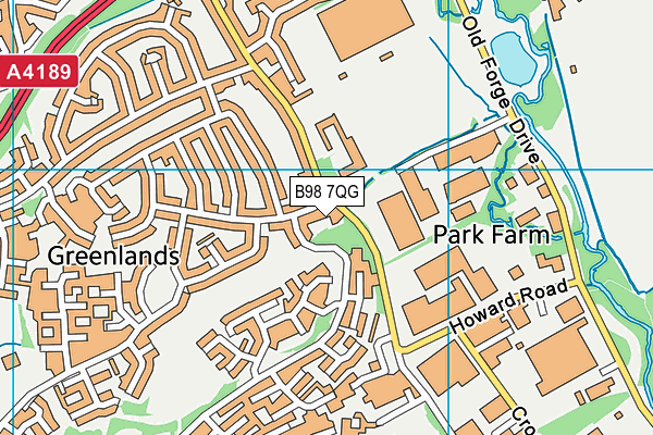 B98 7QG map - OS VectorMap District (Ordnance Survey)