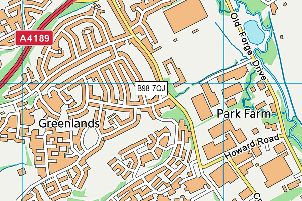 B98 7QJ map - OS VectorMap District (Ordnance Survey)