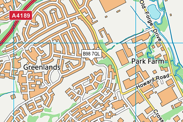 B98 7QL map - OS VectorMap District (Ordnance Survey)