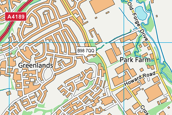 B98 7QQ map - OS VectorMap District (Ordnance Survey)