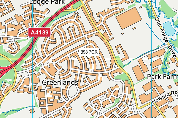 B98 7QR map - OS VectorMap District (Ordnance Survey)