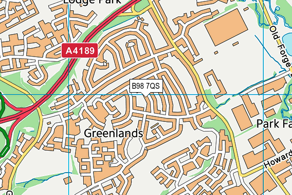 B98 7QS map - OS VectorMap District (Ordnance Survey)