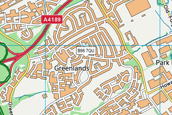 B98 7QU map - OS VectorMap District (Ordnance Survey)