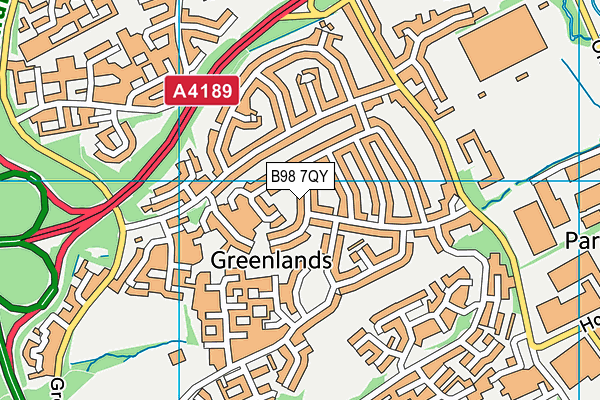 B98 7QY map - OS VectorMap District (Ordnance Survey)