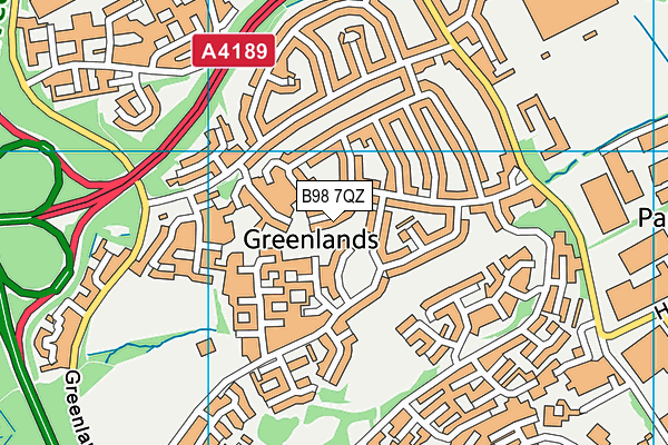 B98 7QZ map - OS VectorMap District (Ordnance Survey)