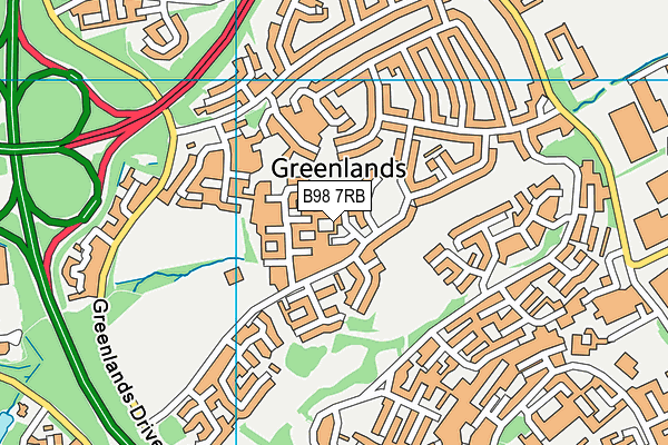 B98 7RB map - OS VectorMap District (Ordnance Survey)