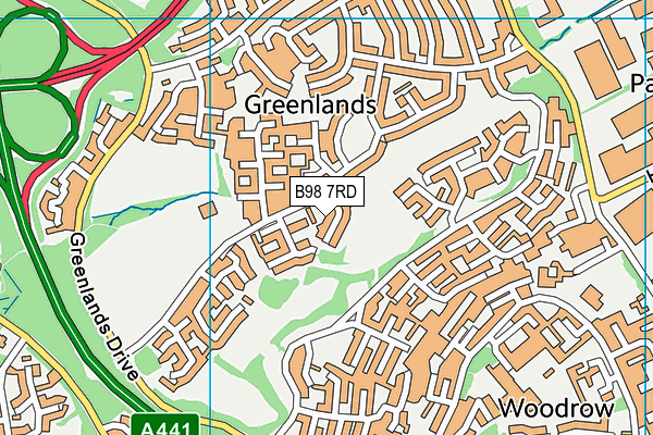 B98 7RD map - OS VectorMap District (Ordnance Survey)