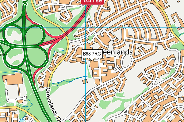 B98 7RG map - OS VectorMap District (Ordnance Survey)