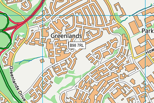B98 7RL map - OS VectorMap District (Ordnance Survey)