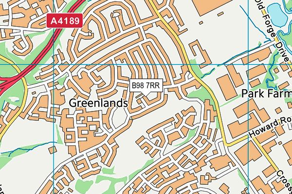 B98 7RR map - OS VectorMap District (Ordnance Survey)