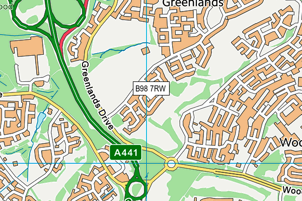 B98 7RW map - OS VectorMap District (Ordnance Survey)