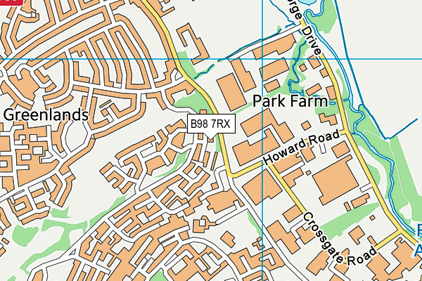 B98 7RX map - OS VectorMap District (Ordnance Survey)