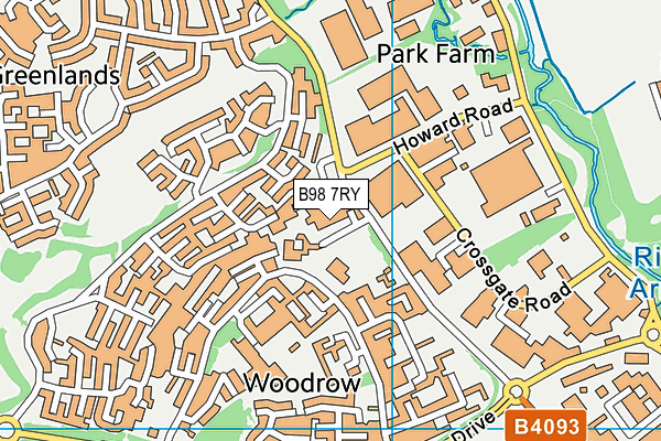 B98 7RY map - OS VectorMap District (Ordnance Survey)