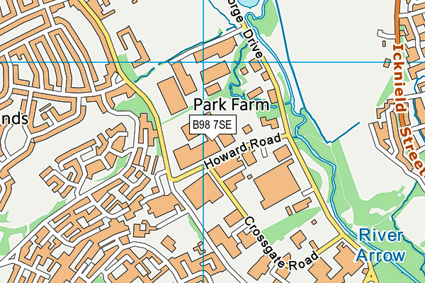 B98 7SE map - OS VectorMap District (Ordnance Survey)