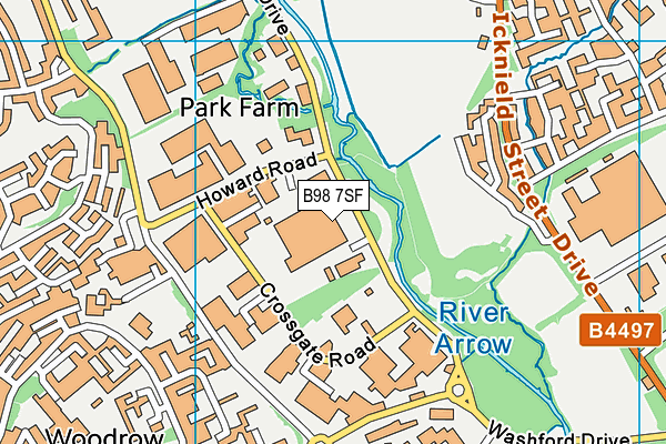 B98 7SF map - OS VectorMap District (Ordnance Survey)