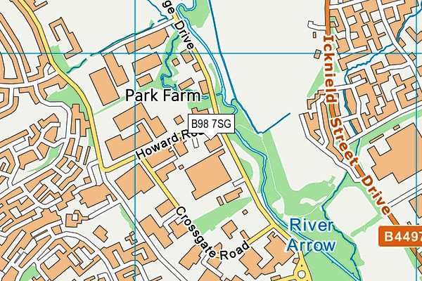 B98 7SG map - OS VectorMap District (Ordnance Survey)