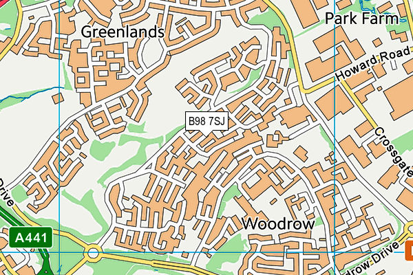 B98 7SJ map - OS VectorMap District (Ordnance Survey)