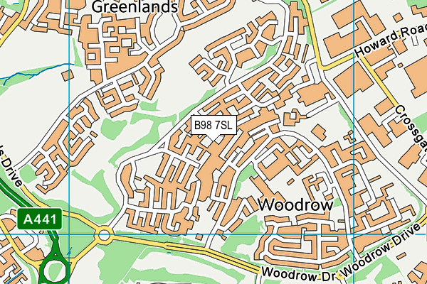 B98 7SL map - OS VectorMap District (Ordnance Survey)