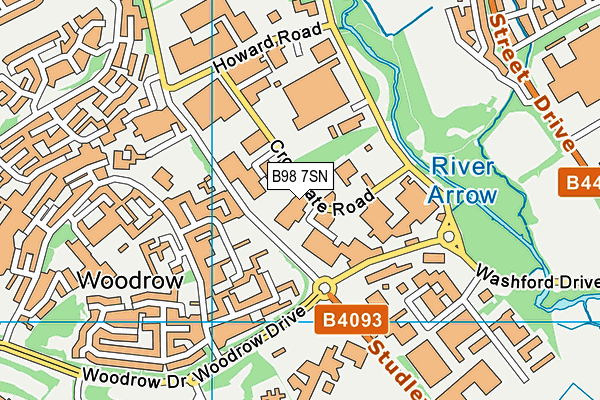 B98 7SN map - OS VectorMap District (Ordnance Survey)