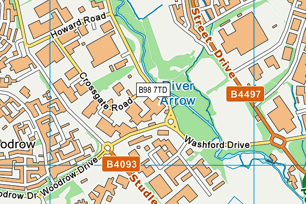 B98 7TD map - OS VectorMap District (Ordnance Survey)