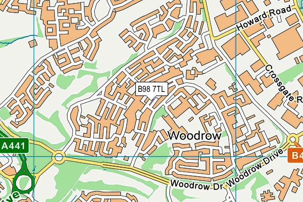 B98 7TL map - OS VectorMap District (Ordnance Survey)