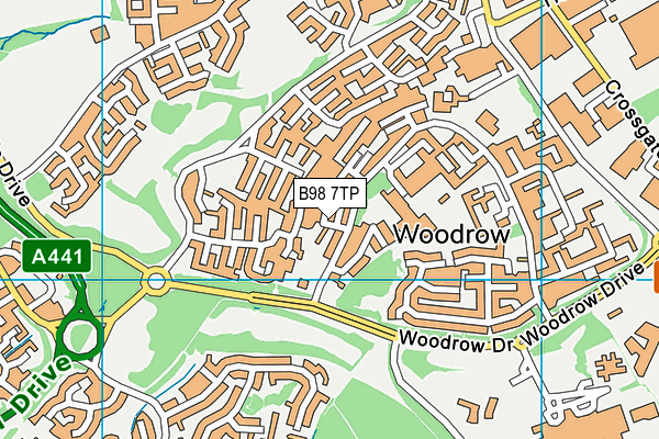 B98 7TP map - OS VectorMap District (Ordnance Survey)