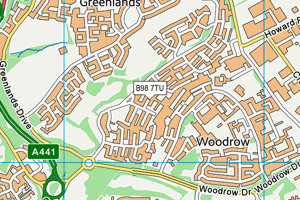 B98 7TU map - OS VectorMap District (Ordnance Survey)